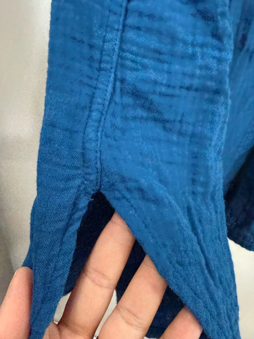 J. Crew Deep Blue Textured Cotton Shirt Jacket - Picture 3 of 5
